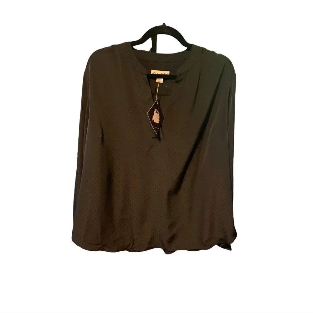 Ava and Viv Black long sleeve blouse